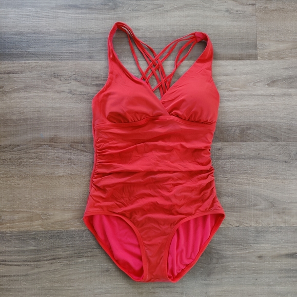 Jantzen Swim Womens Red One Piece Swimsuit Poshmark